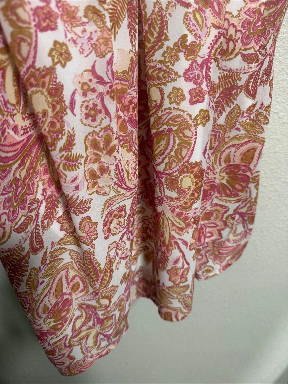 Japna Pink Orange Paisley Floral Halter Maxi Dress Small Sleeveless Boho Summer - Picture 7 of 11
